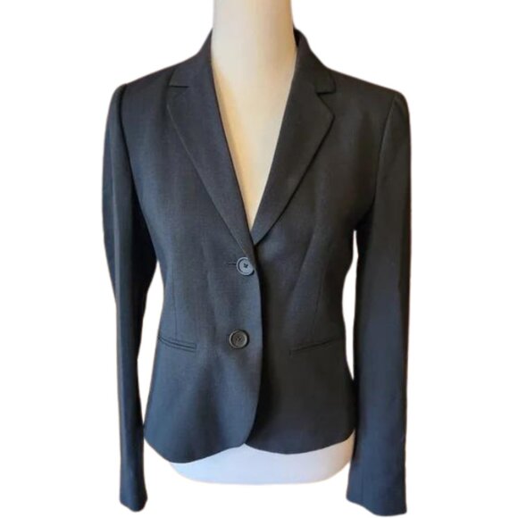 J. Crew Tops - J. CREW Wool Blazer Size 0 Dark Gray Evergreen